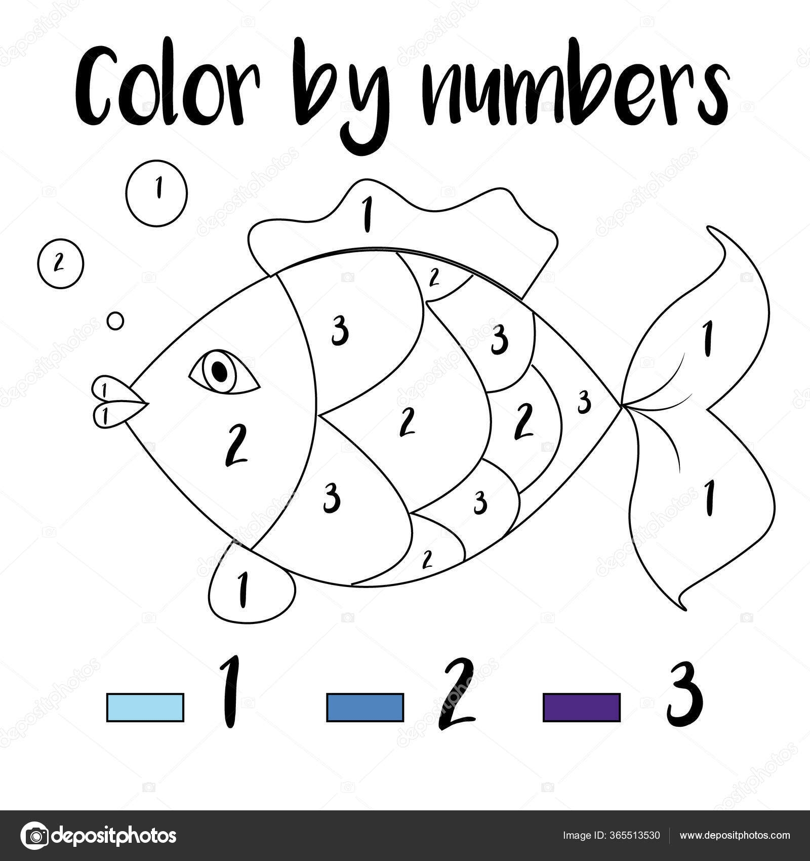 Easy Color By Number Worksheet Printable Number Worksheets Color 