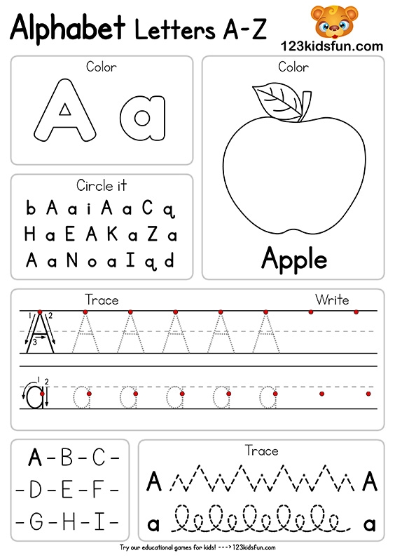 Free Alphabet Practice A Z Letter Worksheets 123 Kids Fun Apps Free Alphabet Practice A Z Letter Worksheets 123 Kids Fun Apps