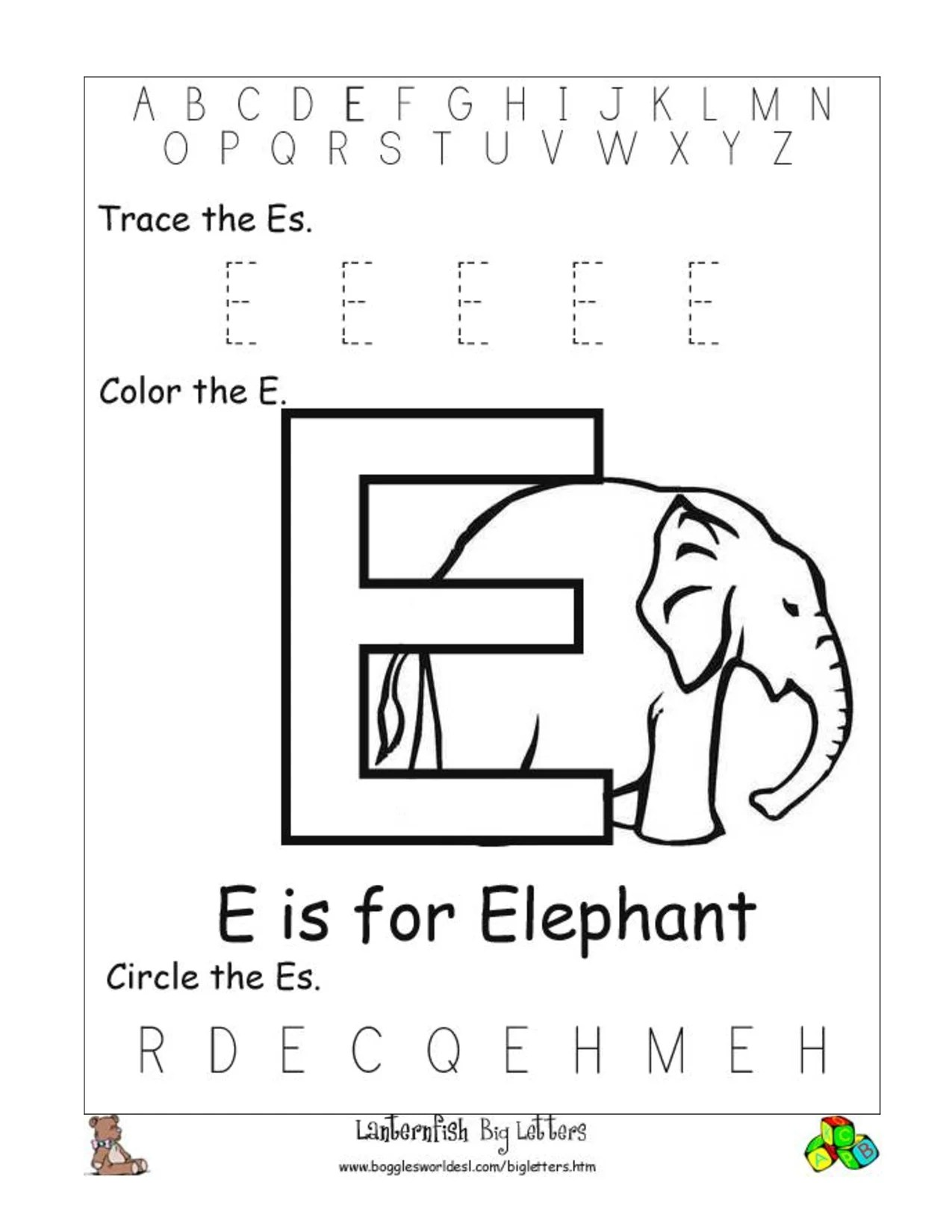 Free Alphabet Printable Worksheets