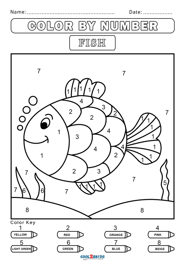 Preschool Color By Number Printables