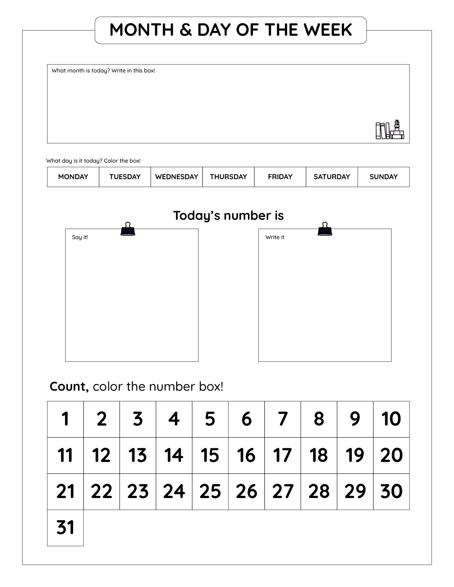 Preschool Printable Calendar Ros Kristel
