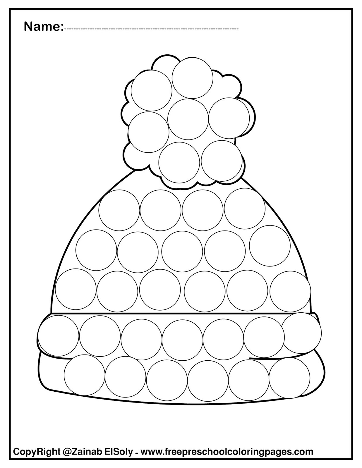 Set Of Winter Dot Marker Free Pages For Kids