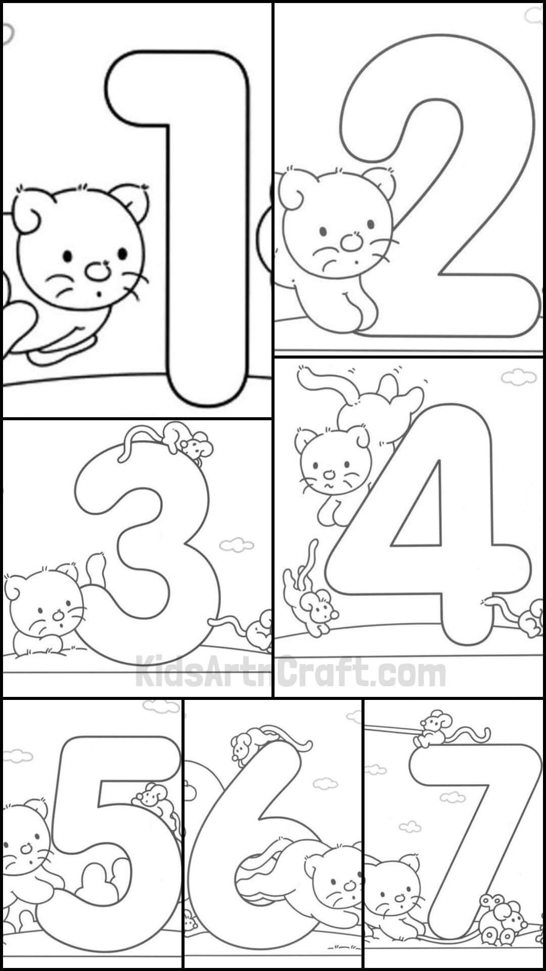 1 10 Writing Numbers Worksheets For Preschool And Kindergarten Kids Art Craft