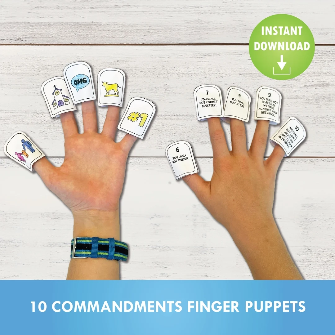 10 Commandments Printable Finger Puppets Etsy