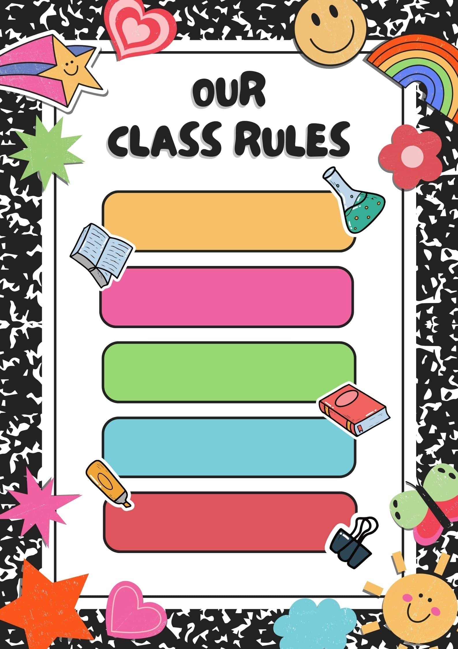 10 Free Classroom Rules Charts Printable Customizable Teach Prints