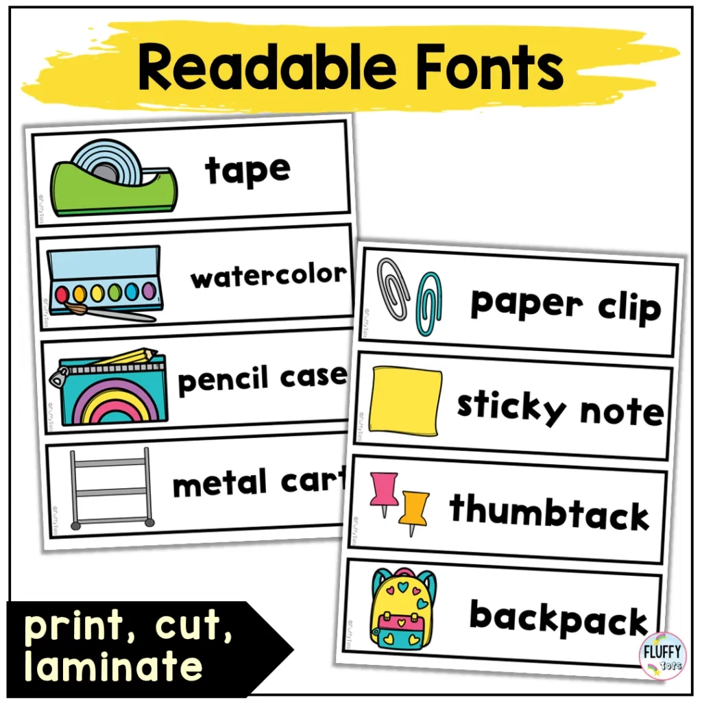 100 Fun Classroom Labels With Pictures For Back To School Preschool FluffyTots 100 Fun Classroom Labels With Pictures For Back To School Preschool FluffyTots