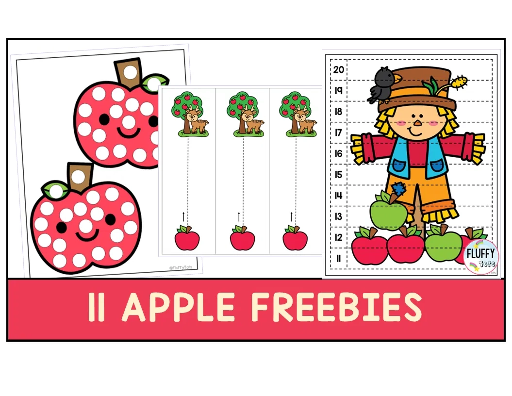 11 FREE Apple Themed Printable And Apple Lesson Plan For Preschool And Toddlers FluffyTots