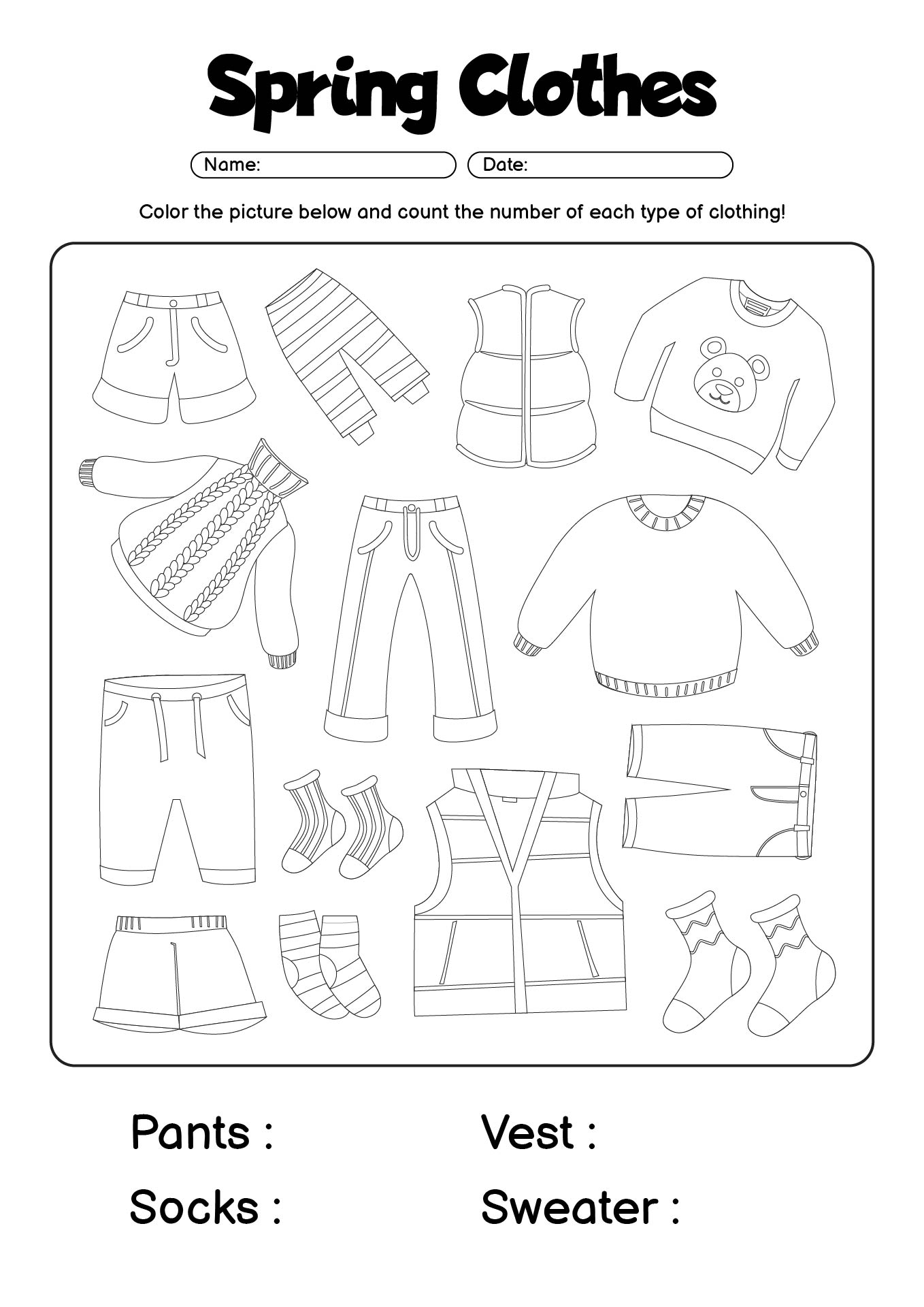 11 Spring Clothes Worksheet Free PDF At Worksheeto 11 Spring Clothes Worksheet Free PDF At Worksheeto