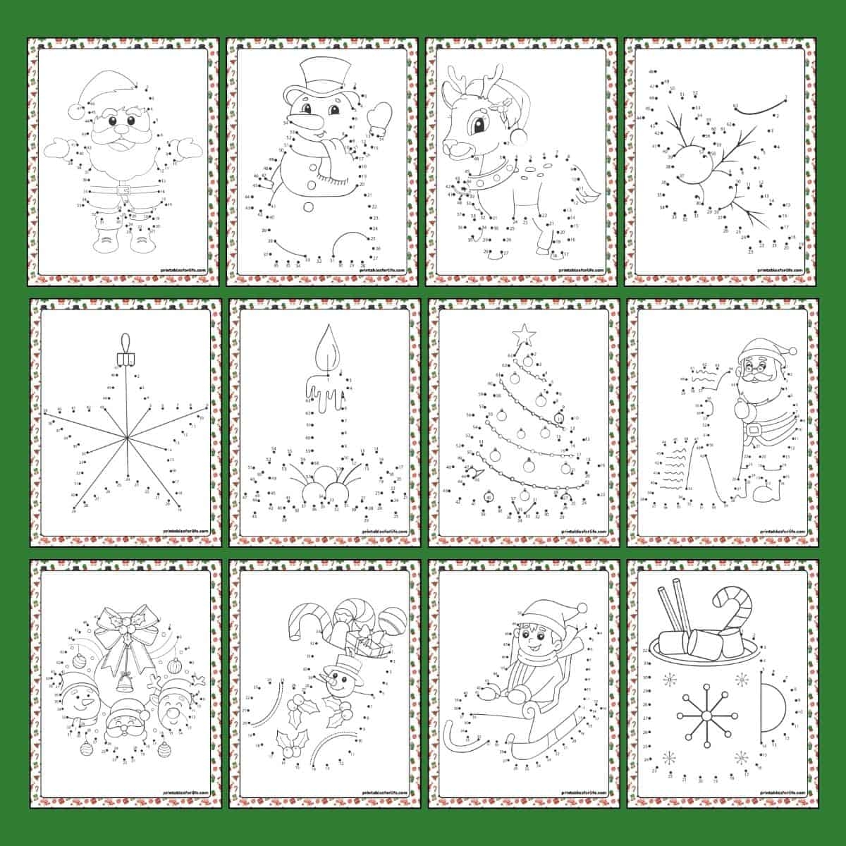 12 FREE Christmas Dot To Dot Worksheets Connect The Dots 