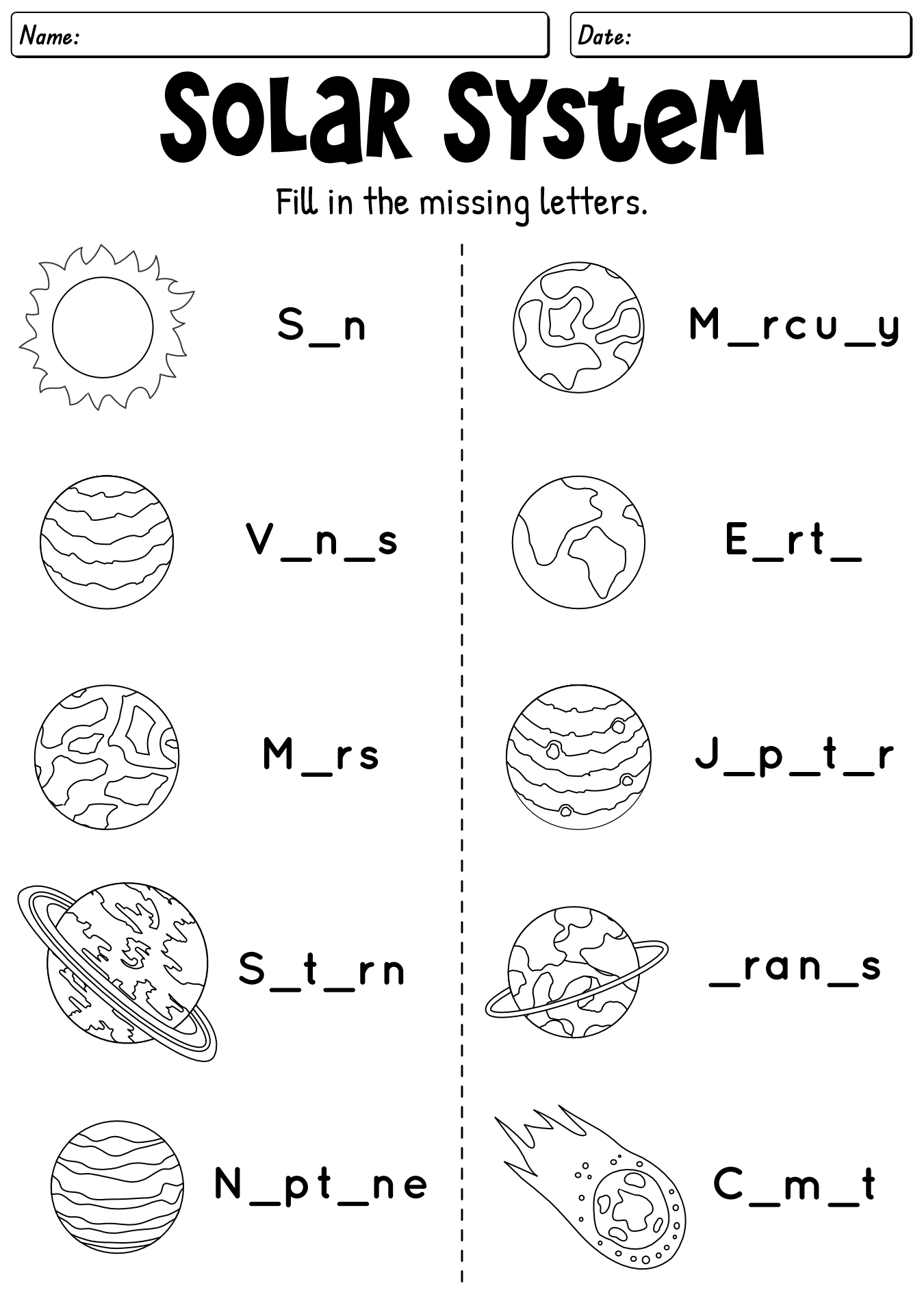 14 Printable Space Worksheets Free PDF At Worksheeto 14 Printable Space Worksheets Free PDF At Worksheeto