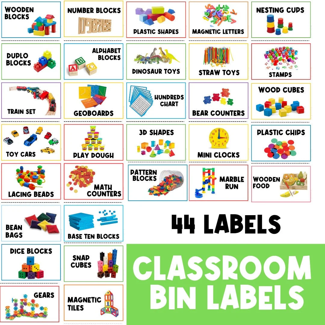 175 REAL PICTURES BUNDLE School Supplies And Bin Labels Bin Label Printable Signs Stationary Storage Organization Classroom Etsy