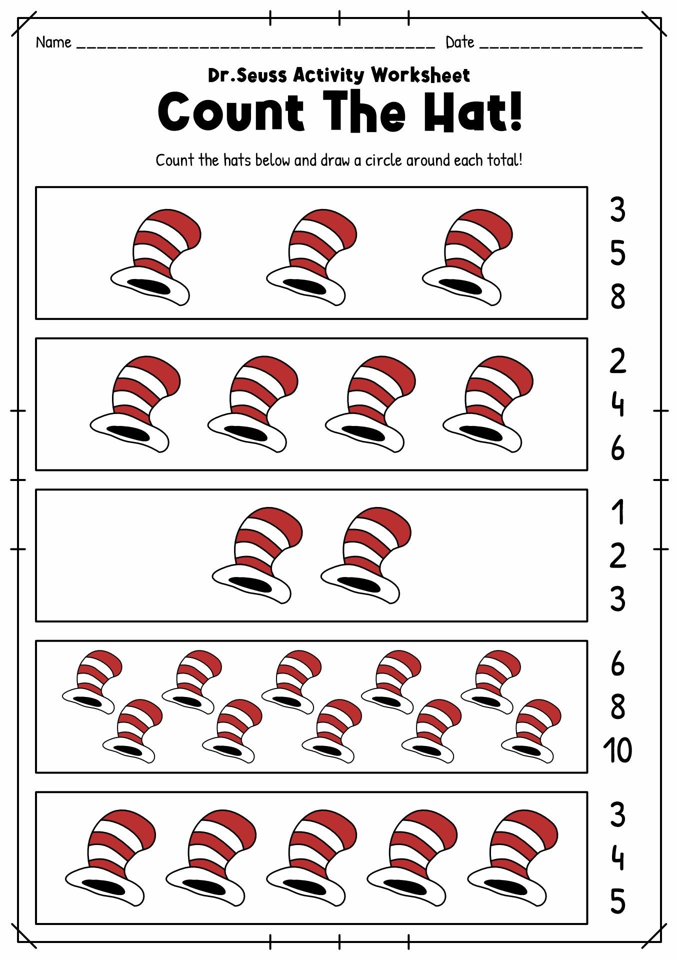 18 Dr Seuss Worksheets For Preschool