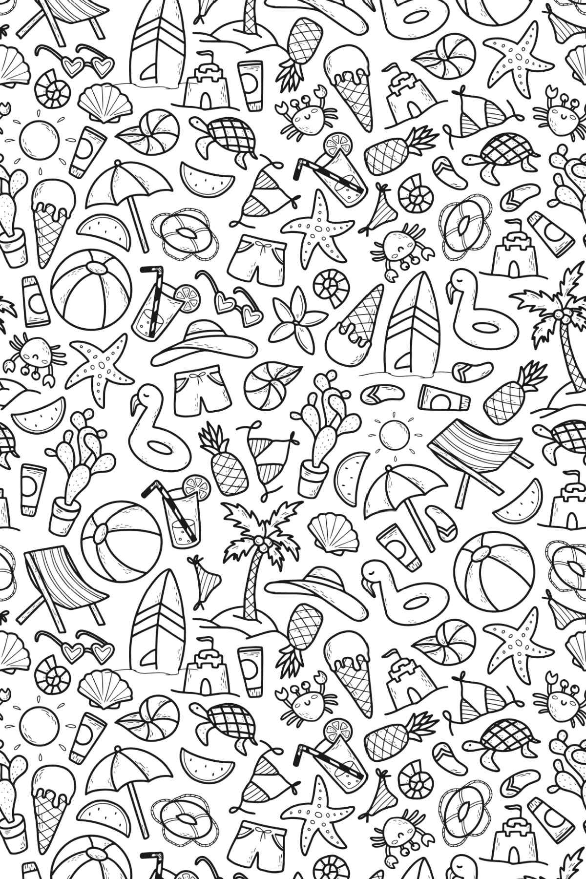 20 Free Printable Summer Coloring Sheets Designs For All Ages