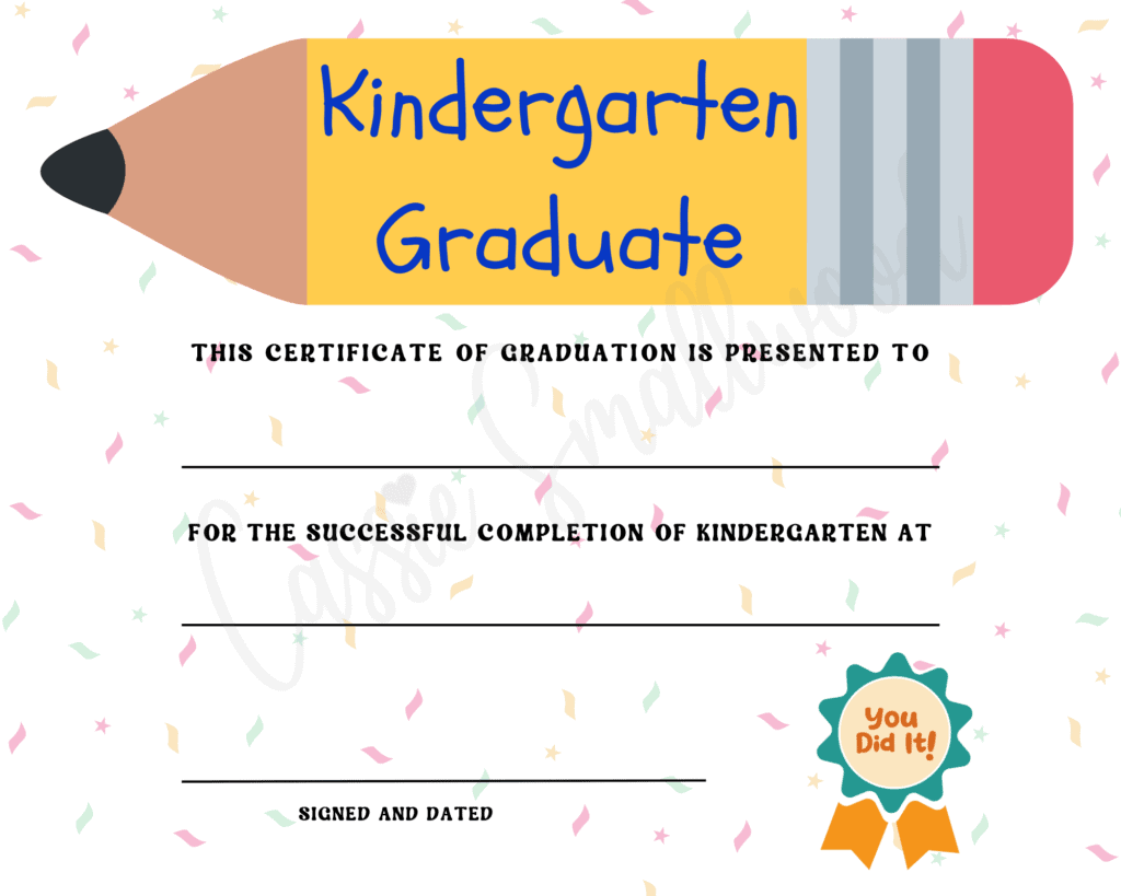 20 Preschool And Kindergarten Graduation Certificates FREE PRINTABLE Cassie Smallwood