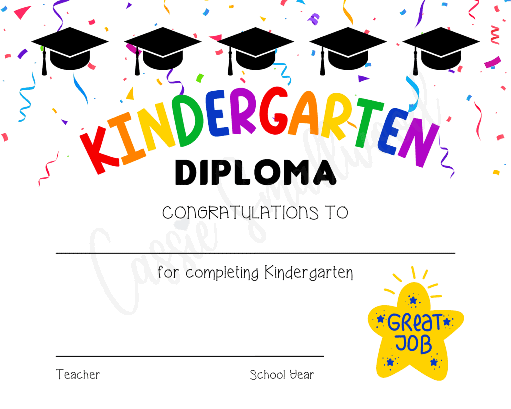 20 Preschool And Kindergarten Graduation Certificates FREE PRINTABLE Cassie Smallwood