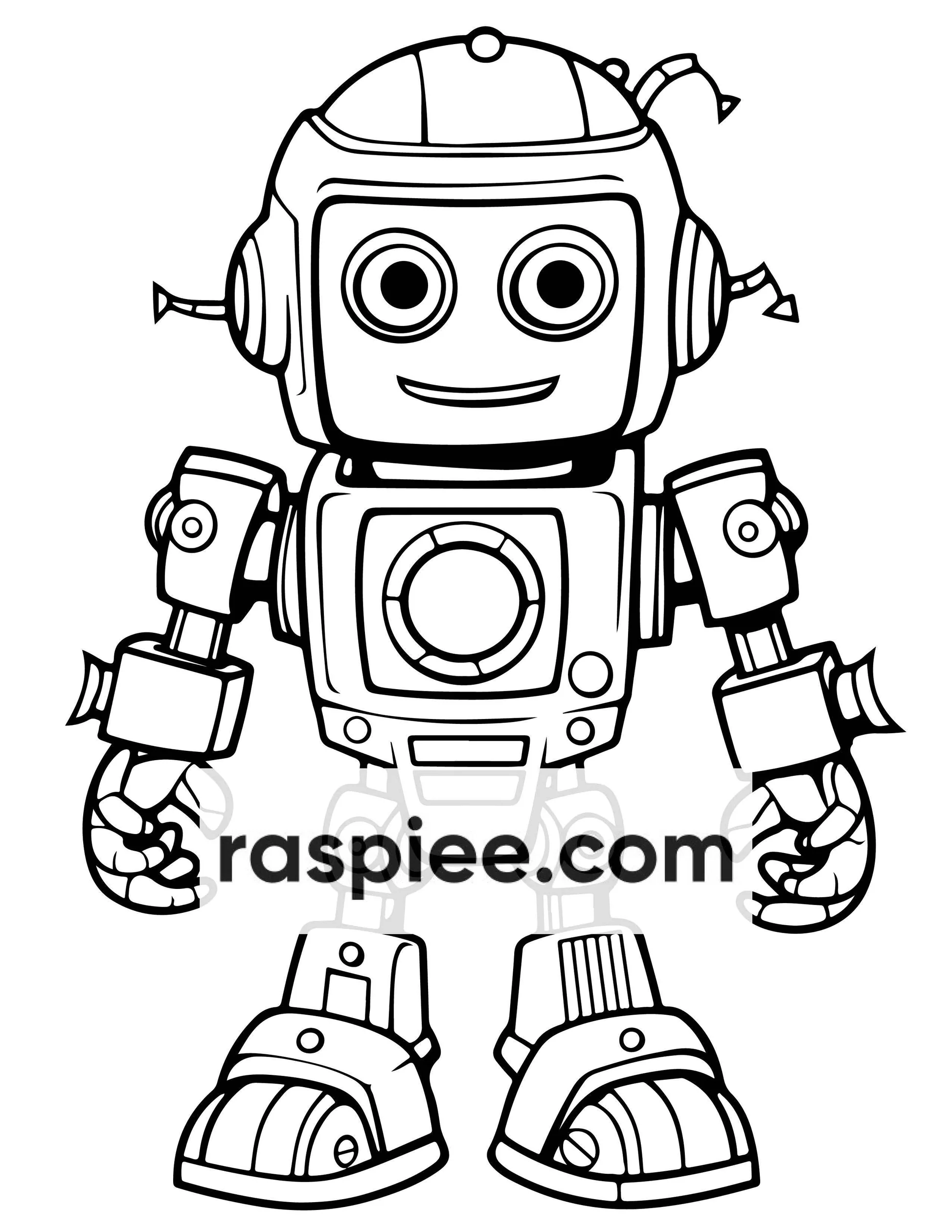 210 Robot Coloring Pages For Kids Educational Preschool Activity Book Printable PDF RASPIEE
