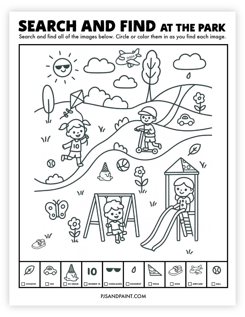 22 Free Printable Search And Find Activities Pjs And Paint