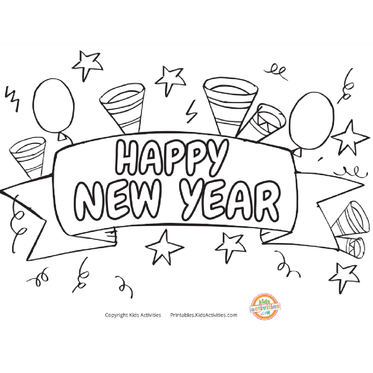 22 New Years Eve Coloring Pages And Worksheets To Ring In The New Year Kids Activities Blog