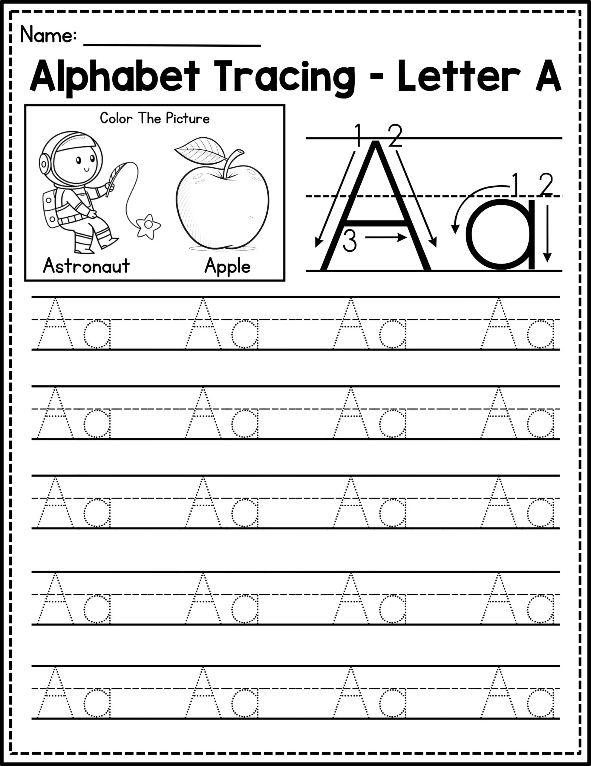 26 Alphabet Tracing Printable Worksheets Preschool kdg Phonics literacy Letter Tracing Worksheet Uppercase Lowercase Letters A Z Etsy