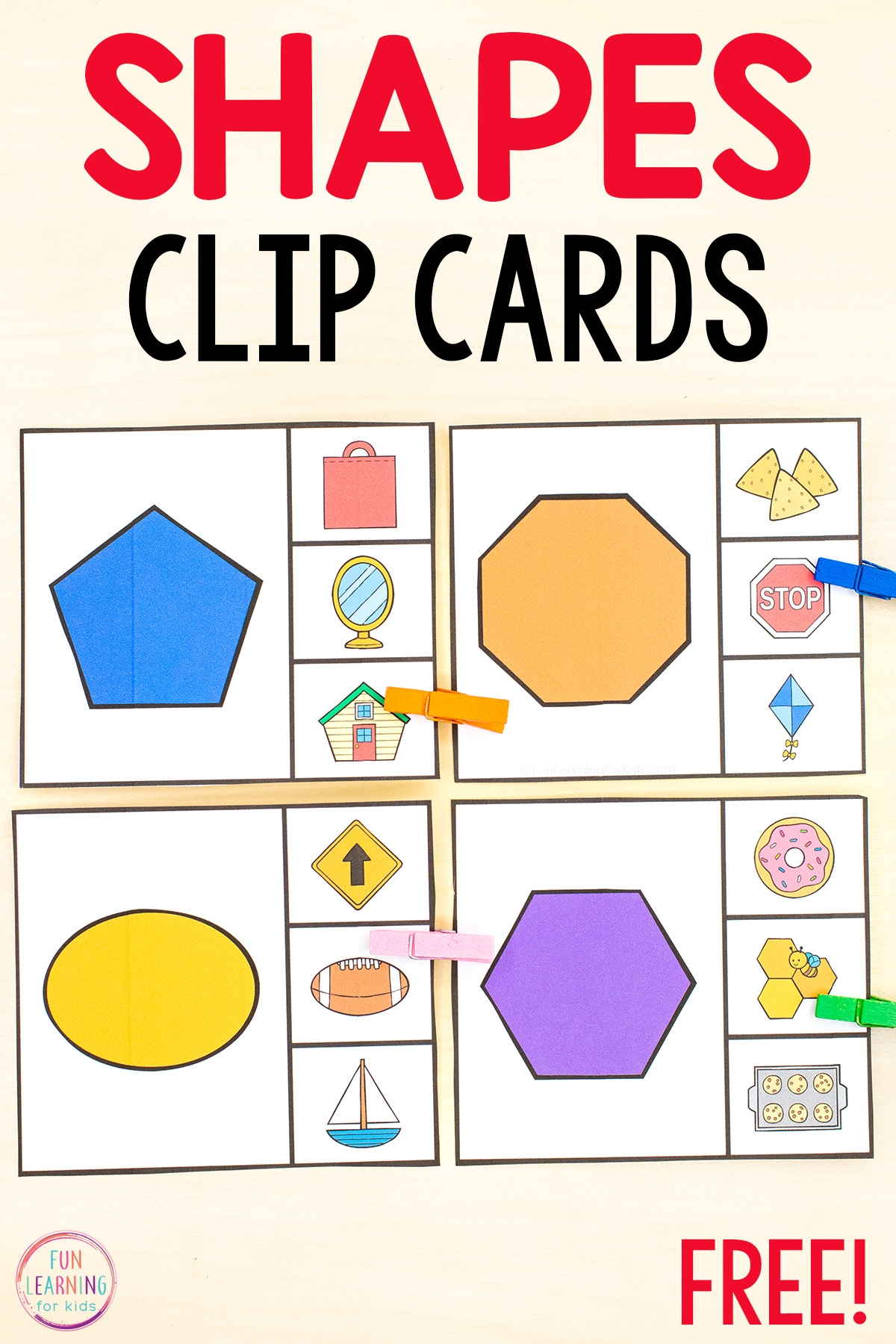 2D Shapes Clip Cards Free Printable 2D Shapes Clip Cards Free Printable