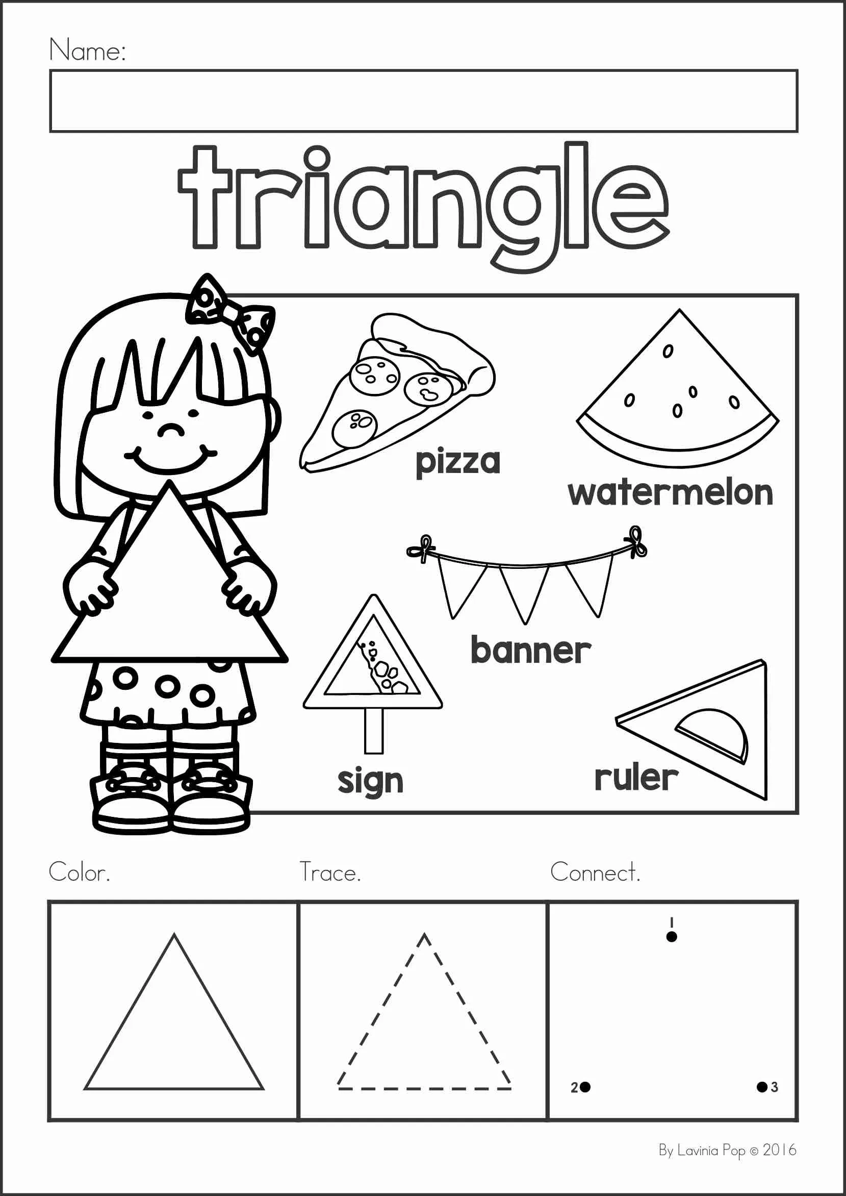 2D Shapes Worksheet For Preschool And Kindergarten