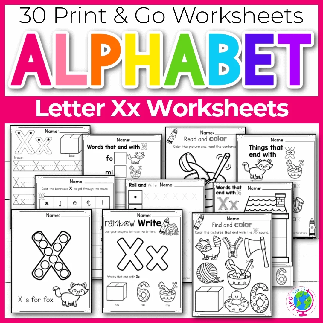 30 Free Printable Letter X Alphabet Worksheets For Kids