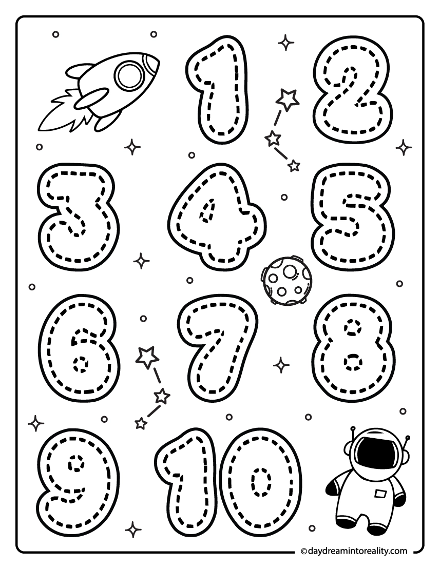 35 Numbers 1 10 Coloring Pages Free PDF Printable Daydream Into Reality