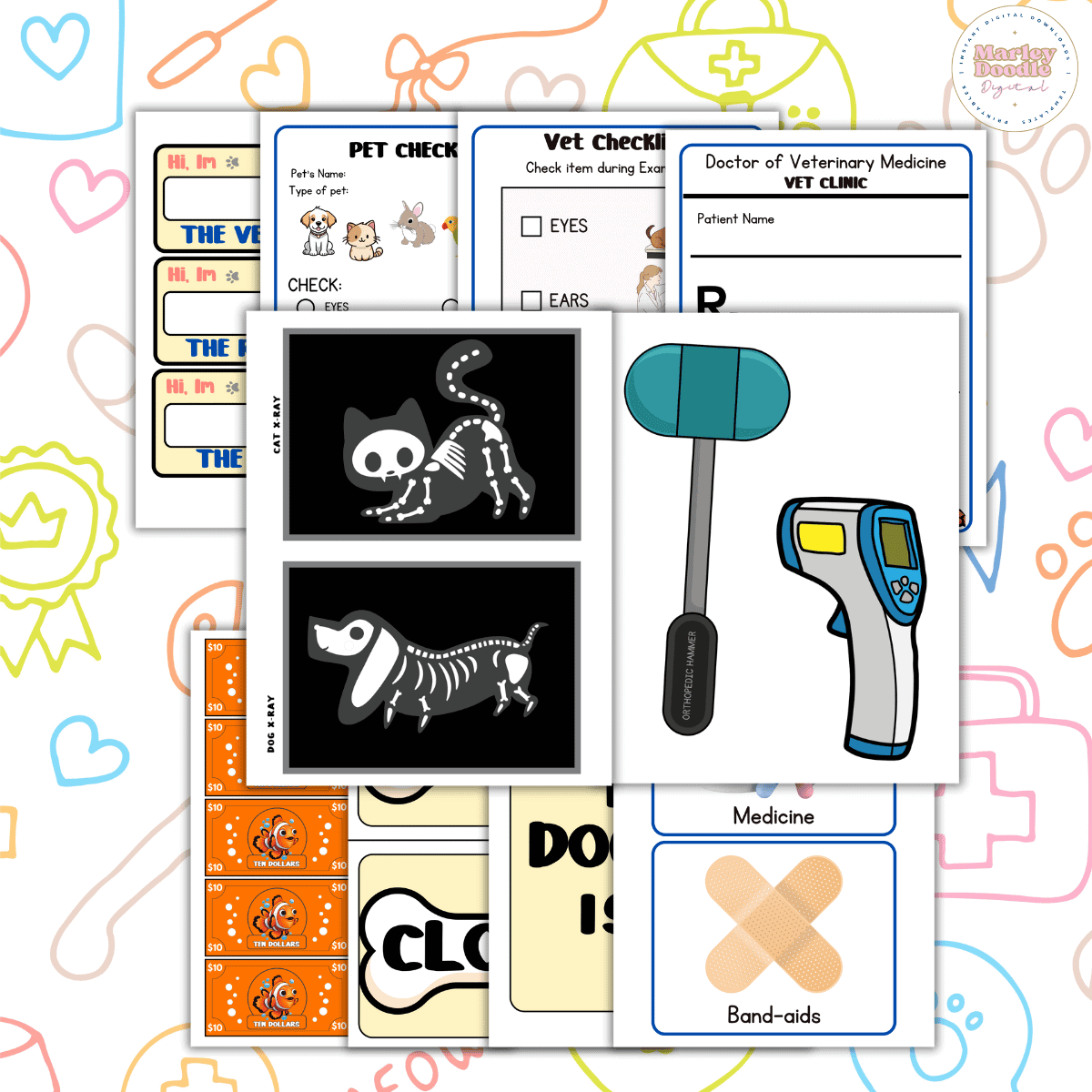 36 Vet Clinic Dramatic Play Printables Marley Doodle Digital