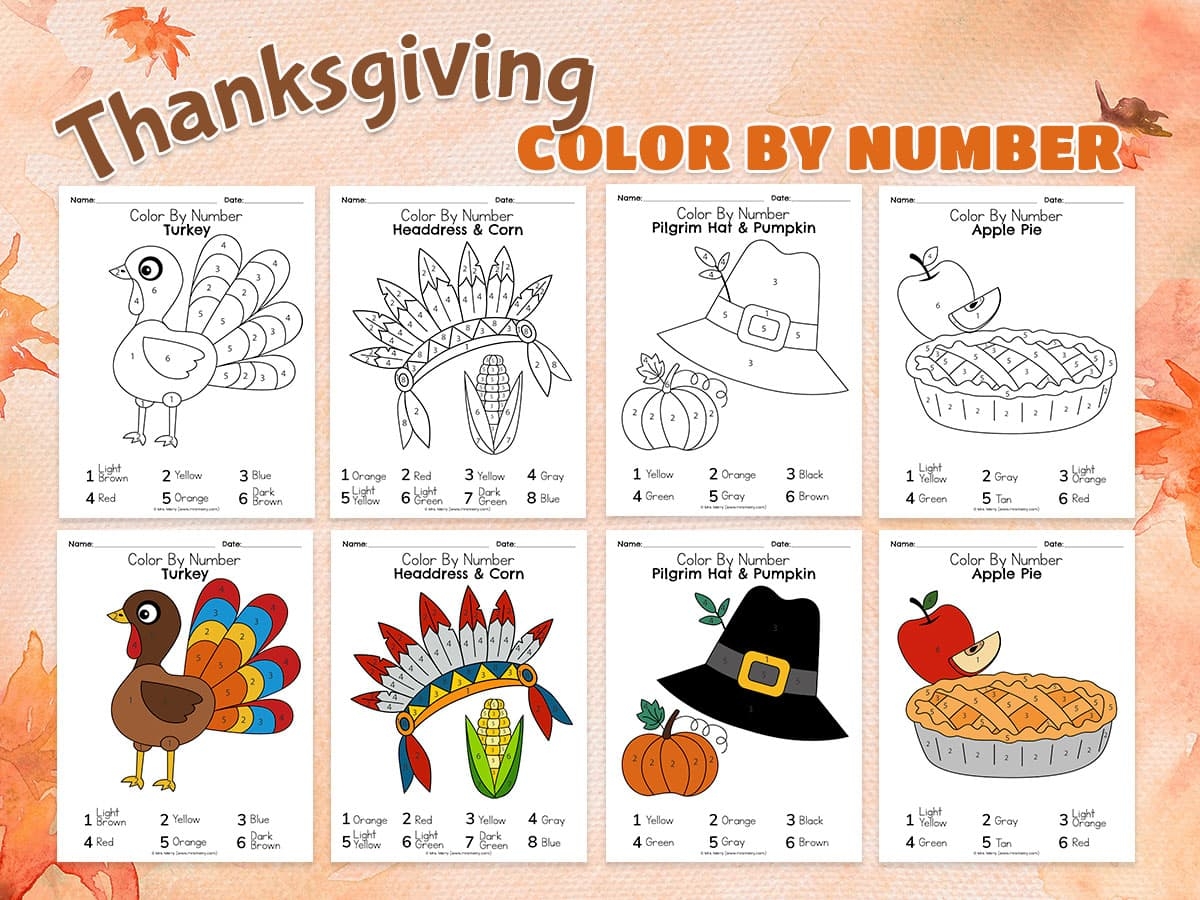 4 Free Thanksgiving Color By Number Worksheets Mrs Merry 4 Free Thanksgiving Color By Number Worksheets Mrs Merry