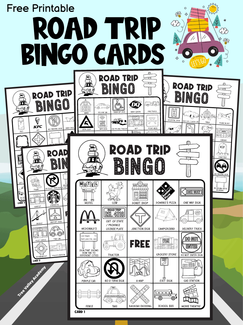 5 Free Printable Road Trip Bingo Cards Tree Valley Academy 5 Free Printable Road Trip Bingo Cards Tree Valley Academy