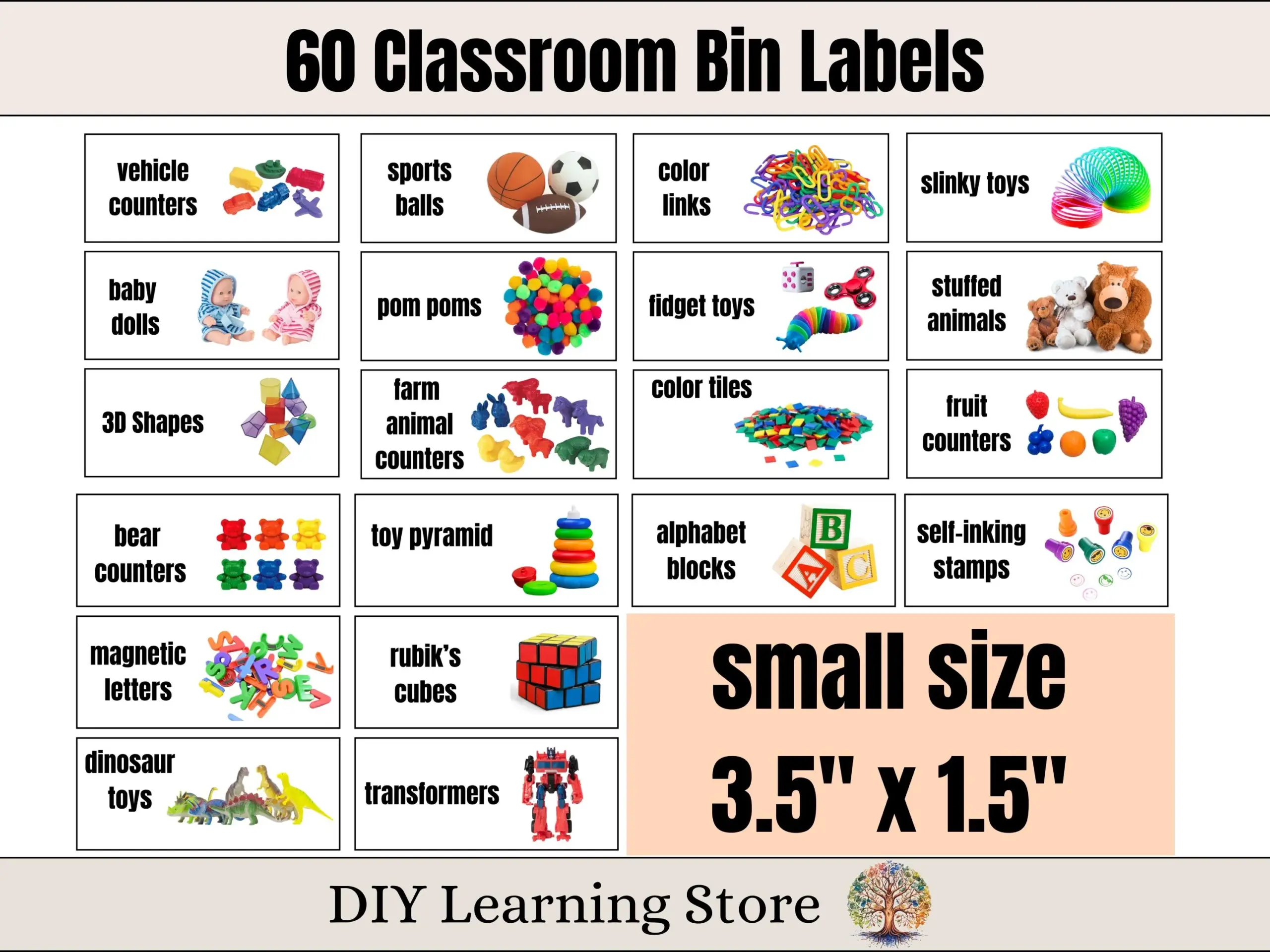 60 Classroom Labels Toy Organization And Storage Printable PDF Classroom Daycare Homeschool Visual Aid Not Editable Small Size Etsy