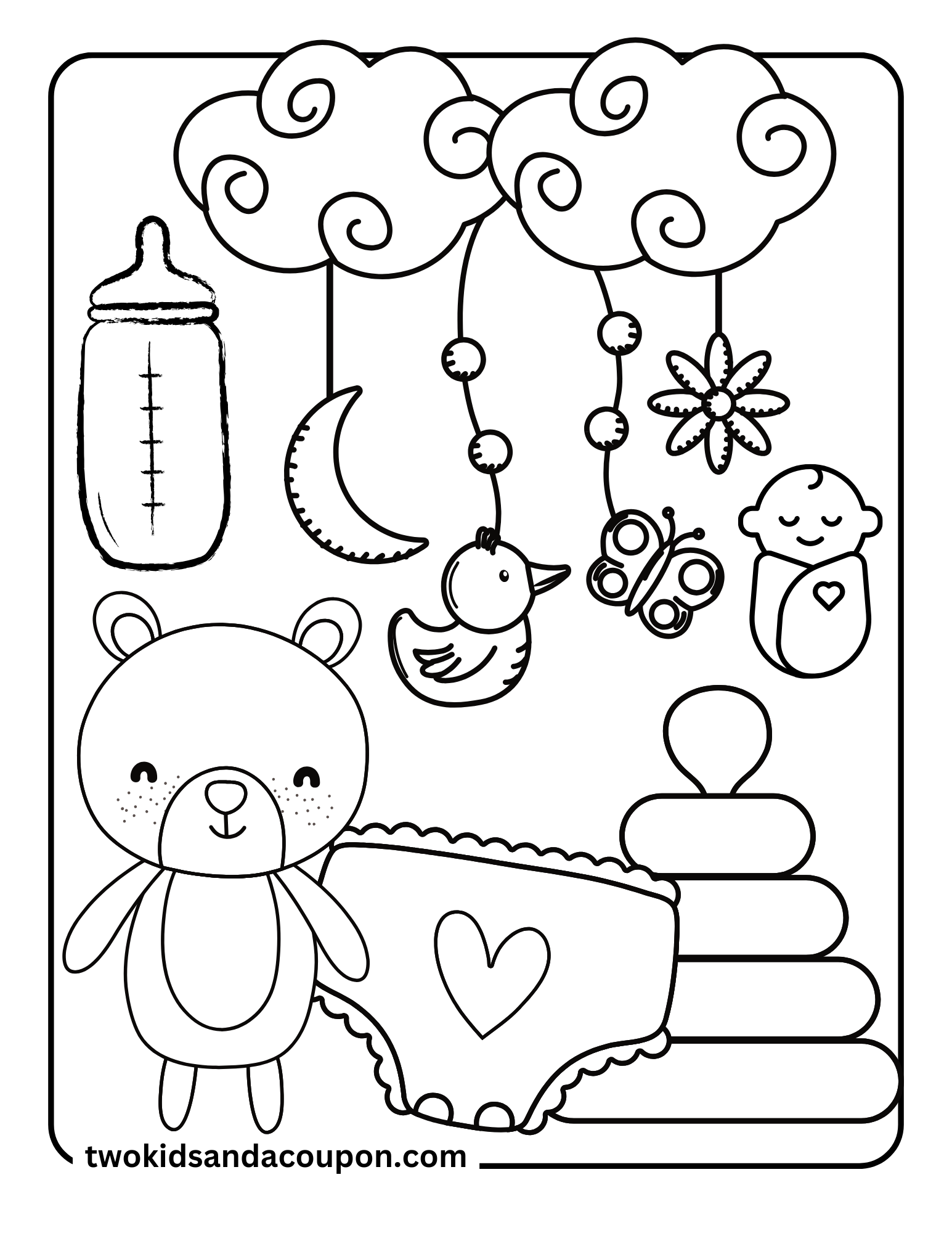 7 Free Printable Baby Coloring Pages 7 Free Printable Baby Coloring Pages