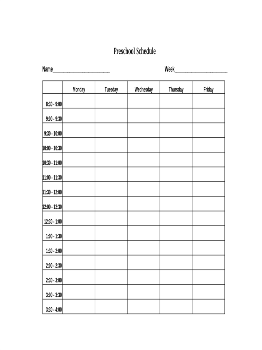9 Preschool Schedule Examples To Download Examples 9 Preschool Schedule Examples To Download Examples