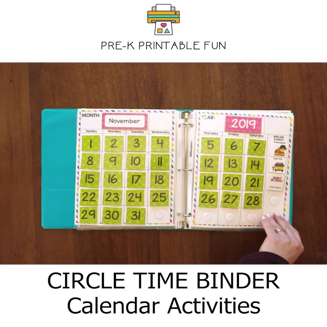 A Look Inside The Circle Time Binder Pre K Printable Fun