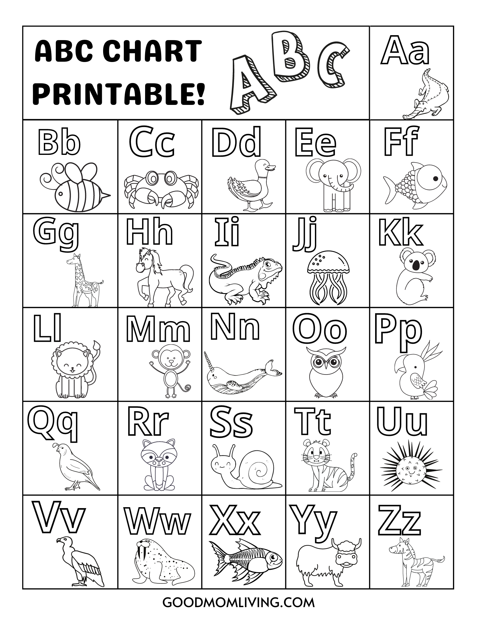 ABC Chart For Kids Free Printable ABC Alphabet Chart Good Mom Worksheets Library ABC Chart For Kids Free Printable ABC Alphabet Chart Good Mom Worksheets Library