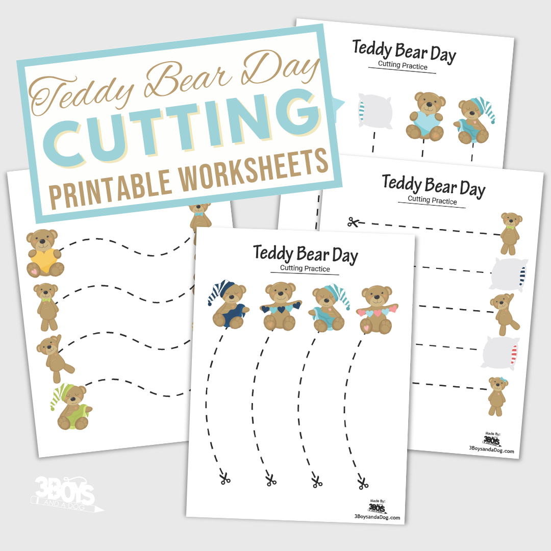 Adorable Teddy Bear Cutting Practice Sheets Adorable Teddy Bear Cutting Practice Sheets