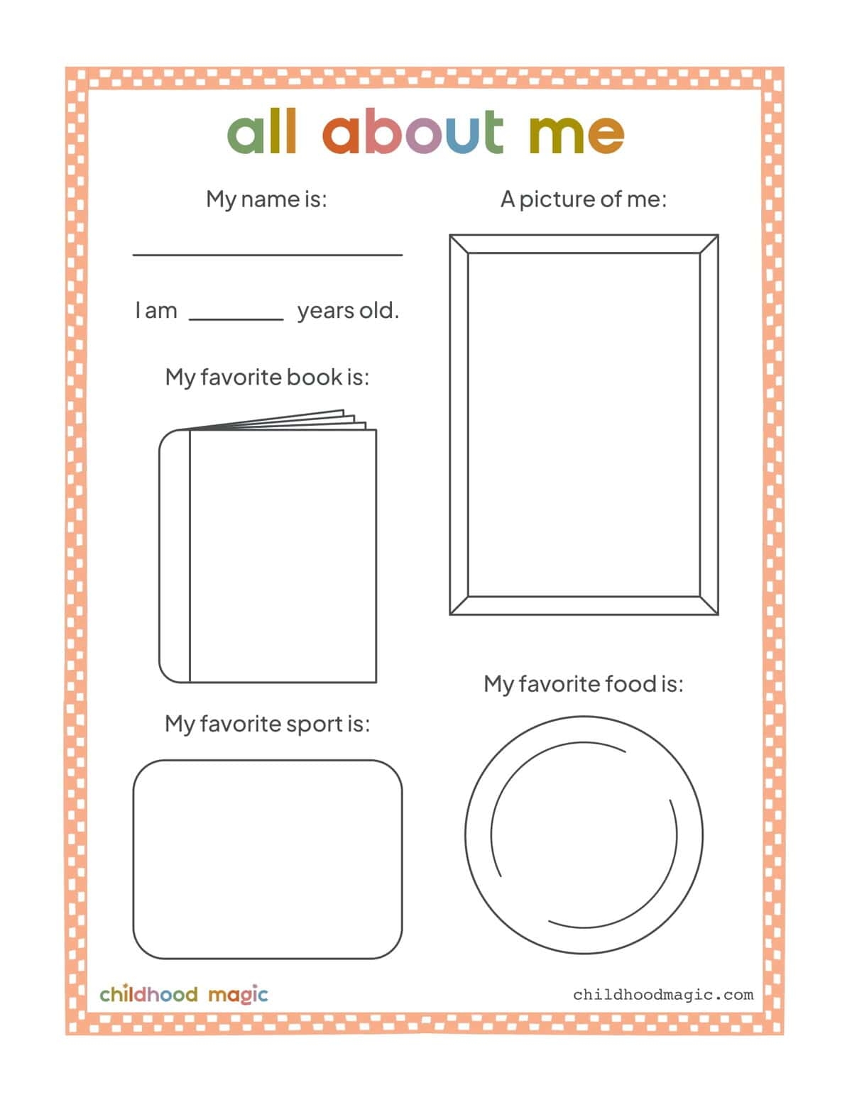 All About Me Free Printable Worksheets For Pre K To Elementary Childhood Magic All About Me Free Printable Worksheets For Pre K To Elementary Childhood Magic