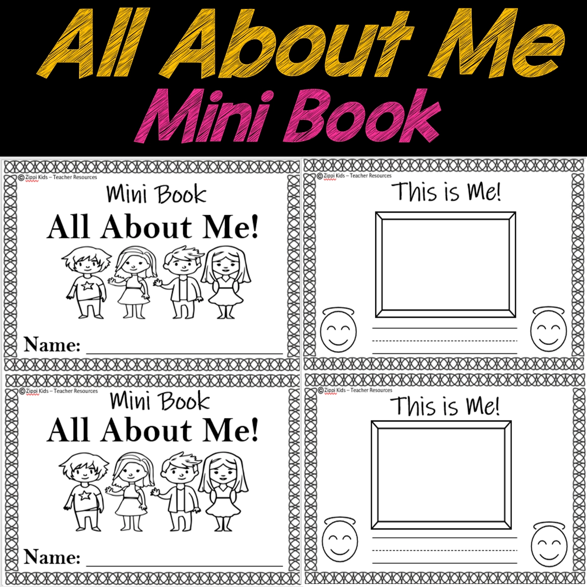 All About Me Mini Book Back To School Emergent Reader Prek Kindergarten Zippi Kids