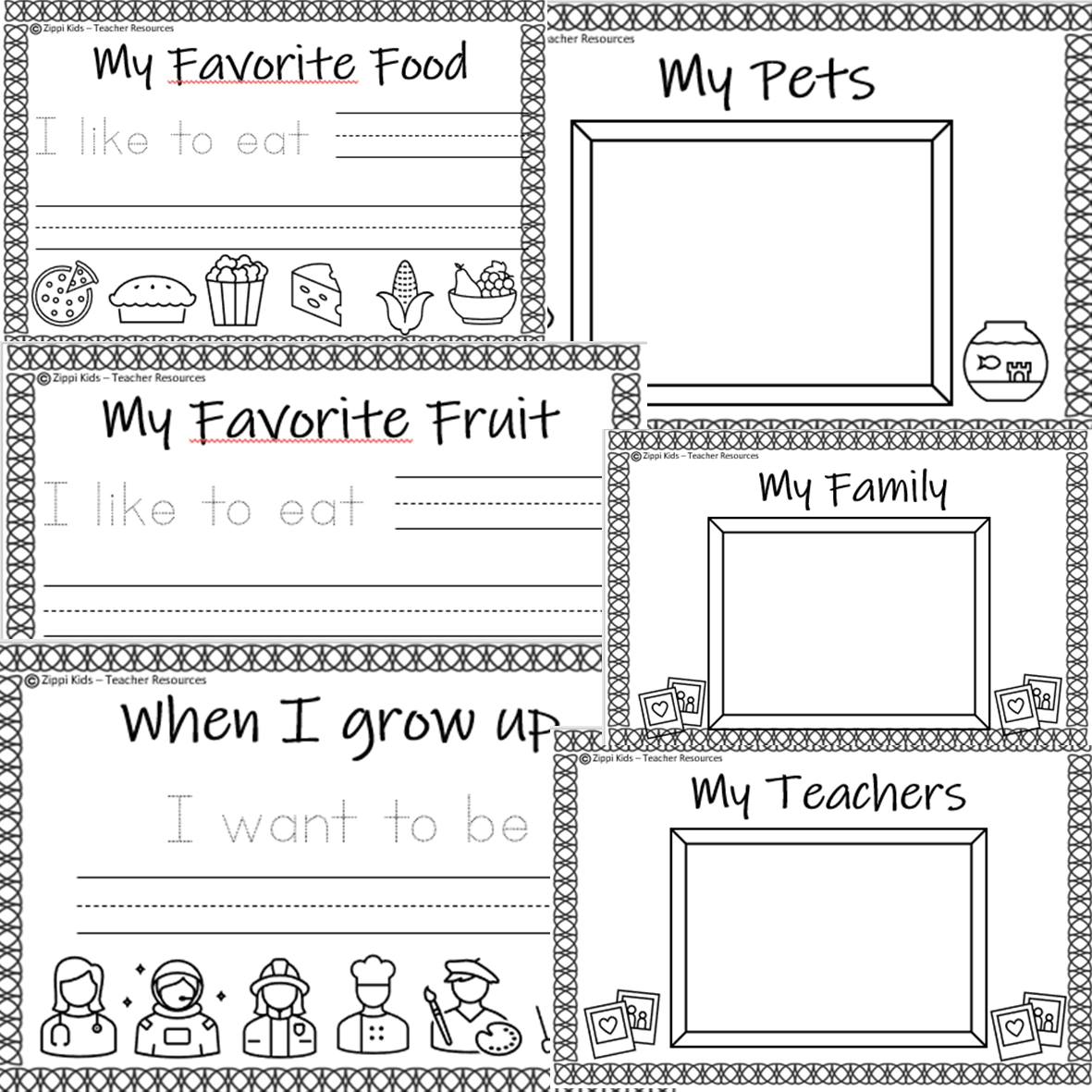 All About Me Mini Book Back To School Emergent Reader Prek Kindergarten Zippi Kids
