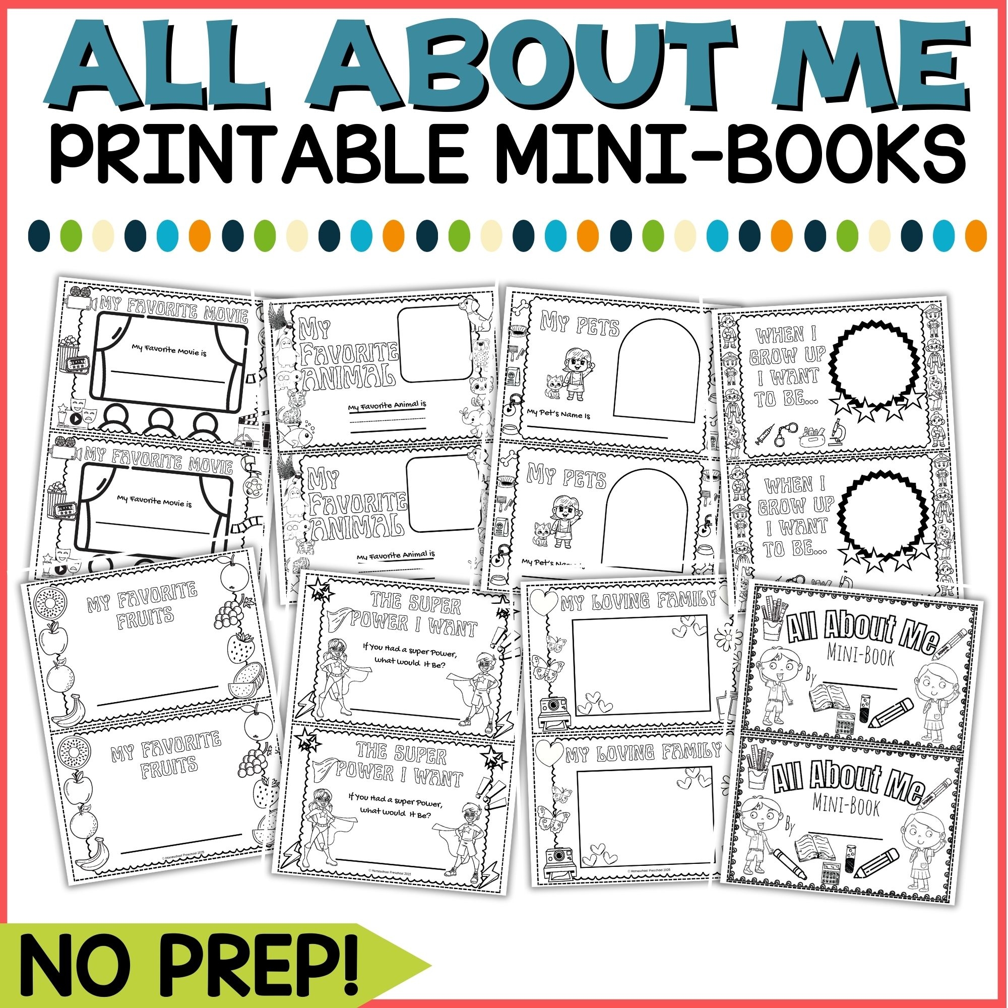 All About Me Mini Book Homeschool Preschool Shop All About Me Mini Book Homeschool Preschool Shop