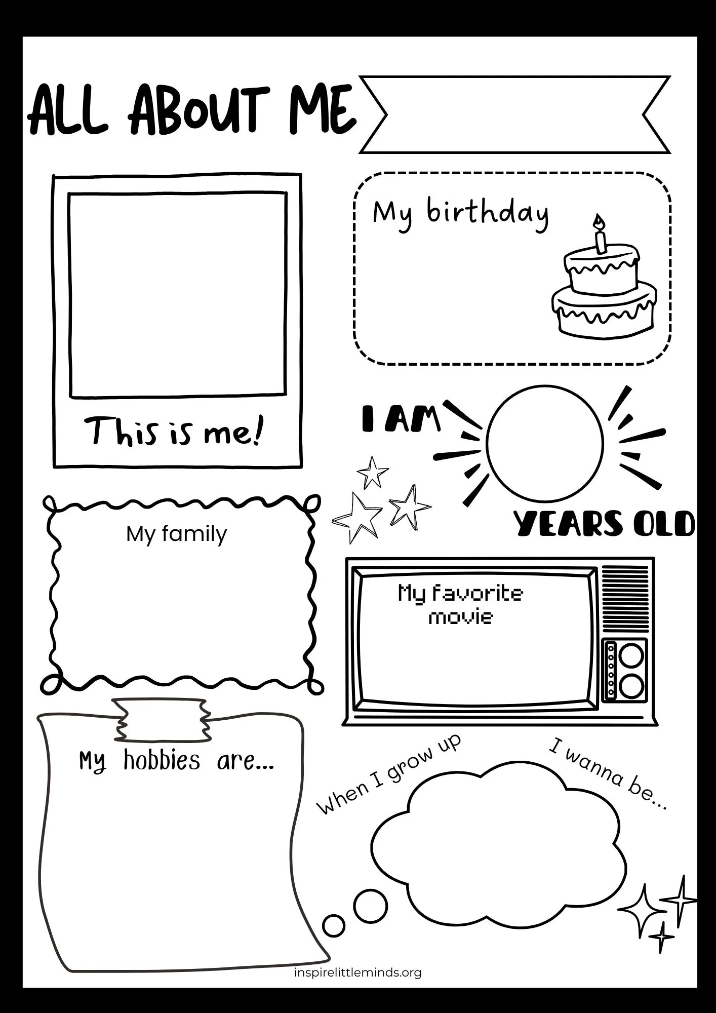 All About Me Template For Teachers Inspire Little Minds