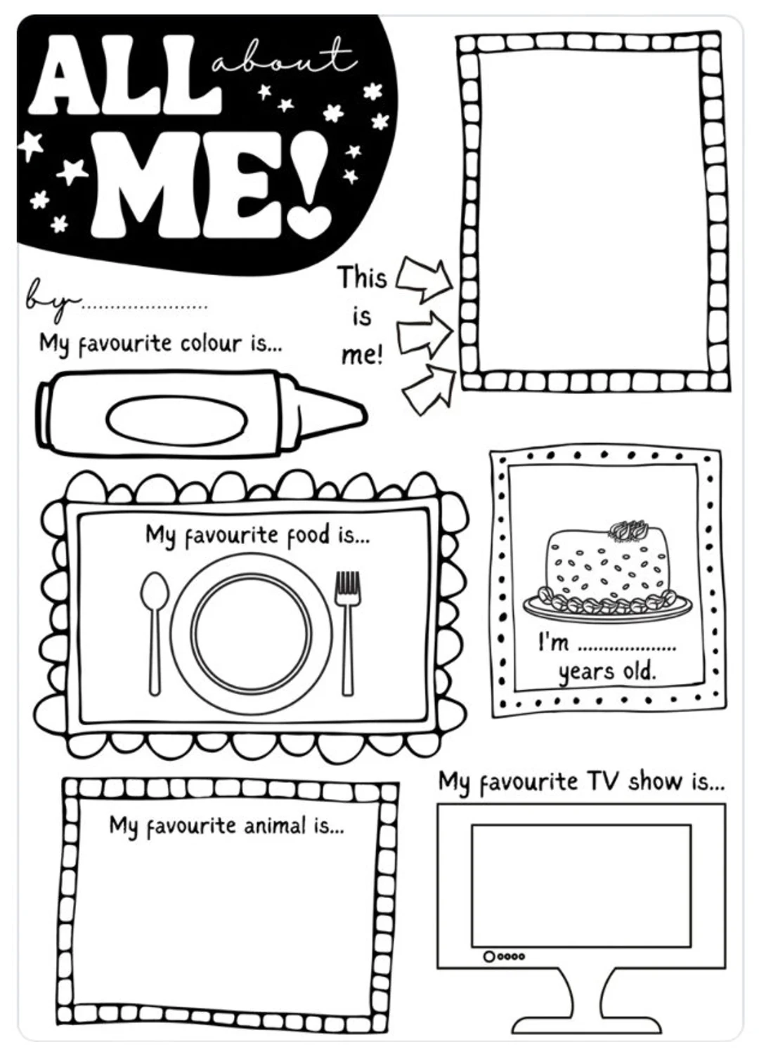 All About Me Worksheet Etsy