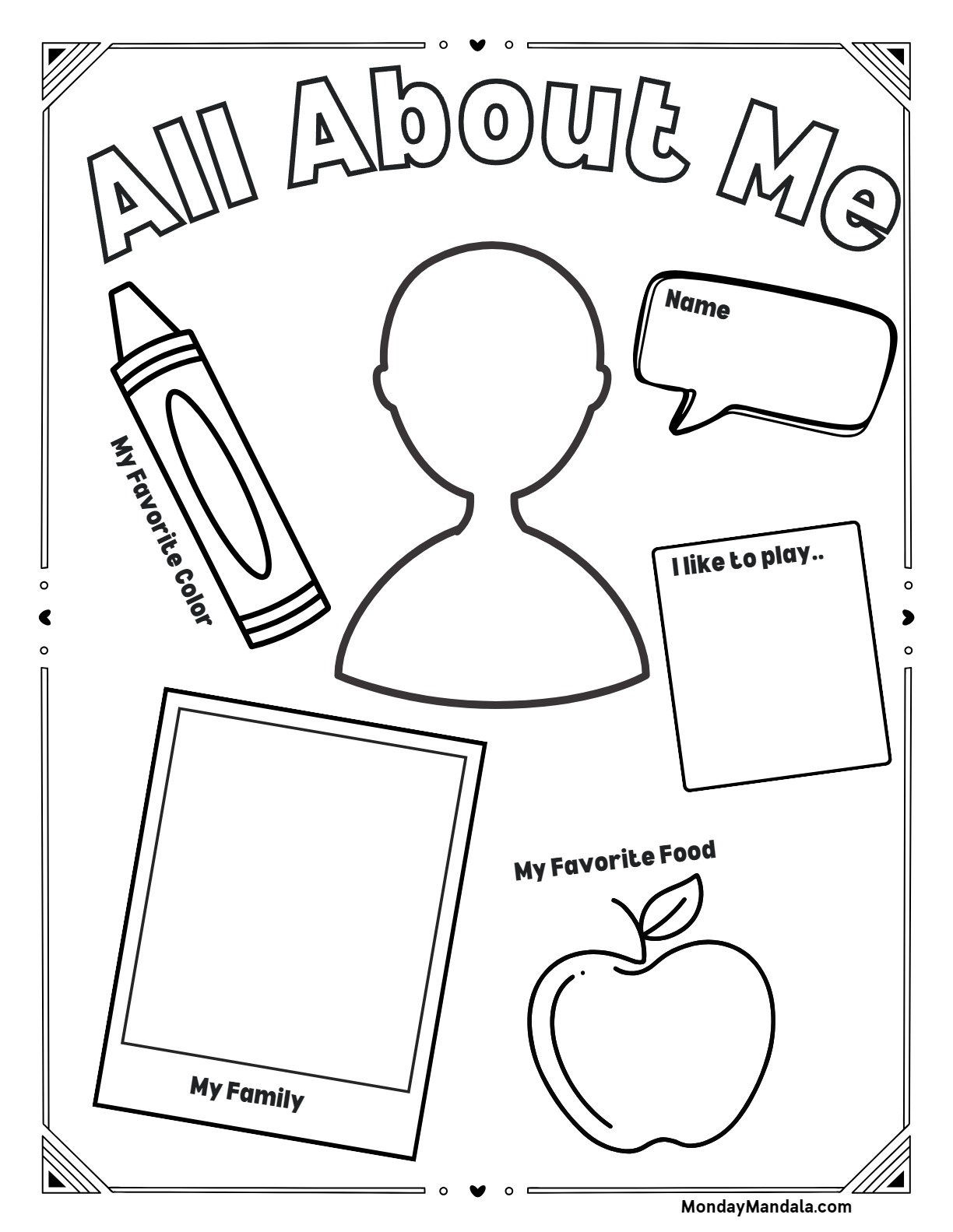 All About Me Worksheet Pack Positional Words Kindergarten All Worksheets Library