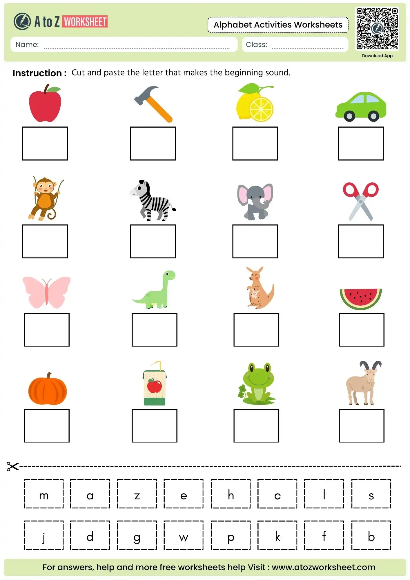 Alphabet Activities Worksheets Free Printable PDF A To Z Worksheet Alphabet Activities Worksheets Free Printable PDF A To Z Worksheet