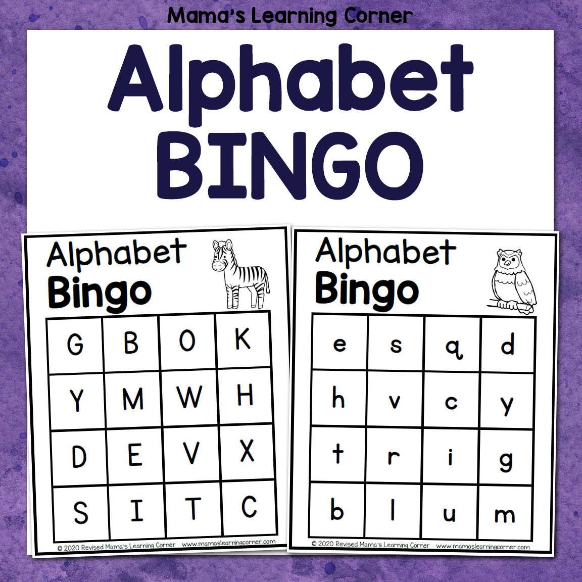 Alphabet Bingo Mamas Learning Corner