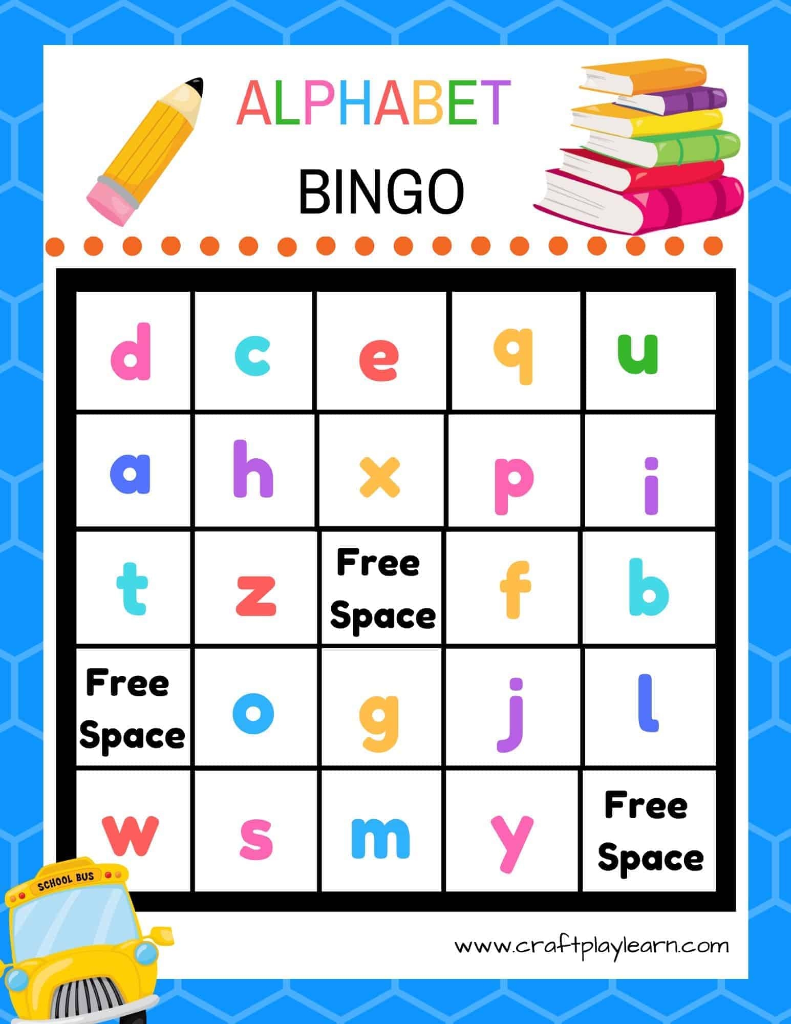 Alphabet Bingo Printable For Kids Craft Play Learn Alphabet Bingo Printable For Kids Craft Play Learn