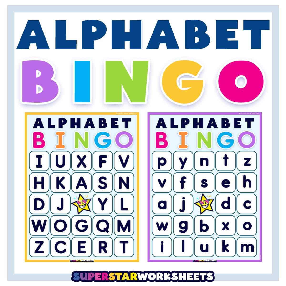 Alphabet BINGO Superstar Worksheets