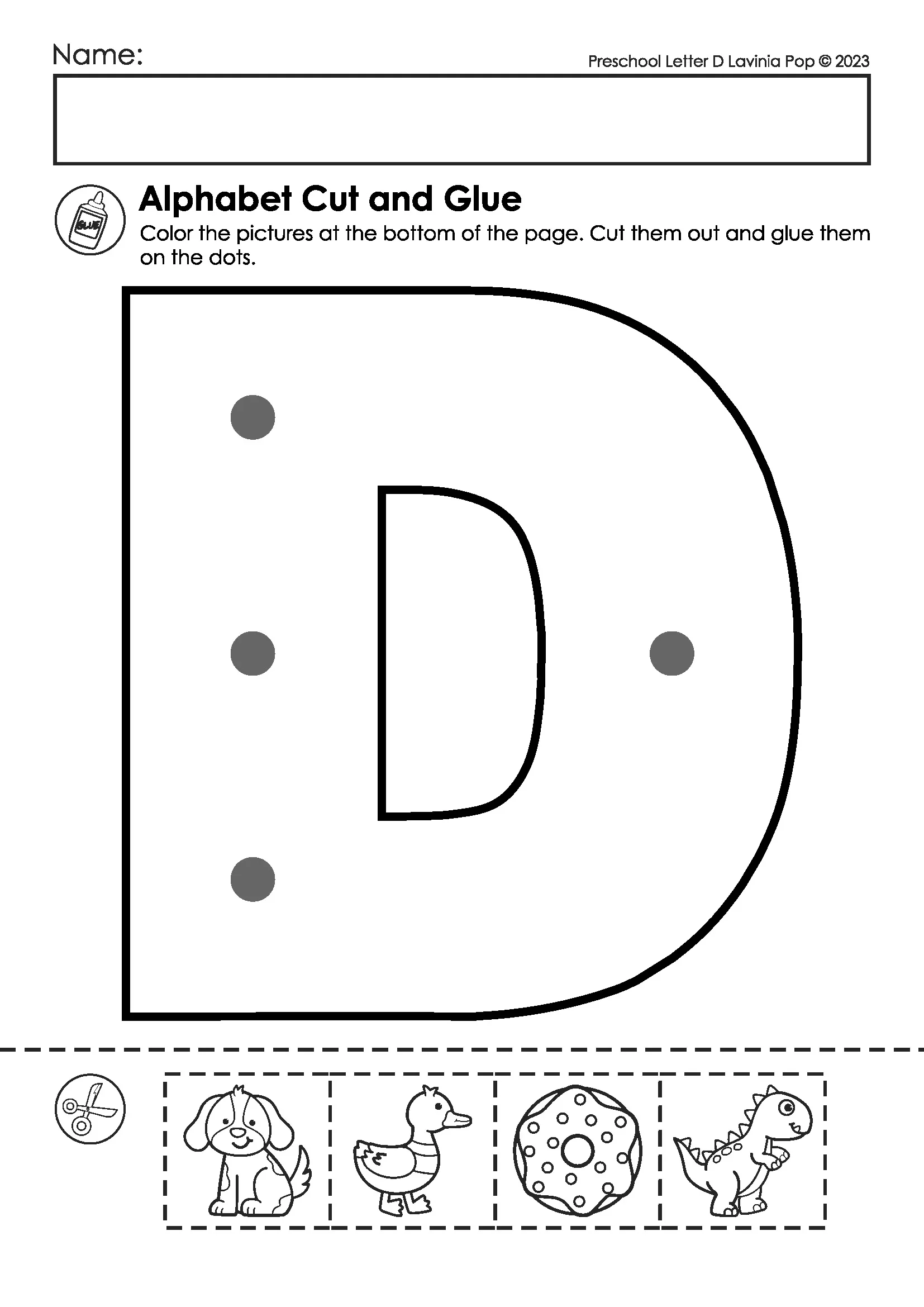 Alphabet Cut And Glue Activities A Z Beginning Sounds