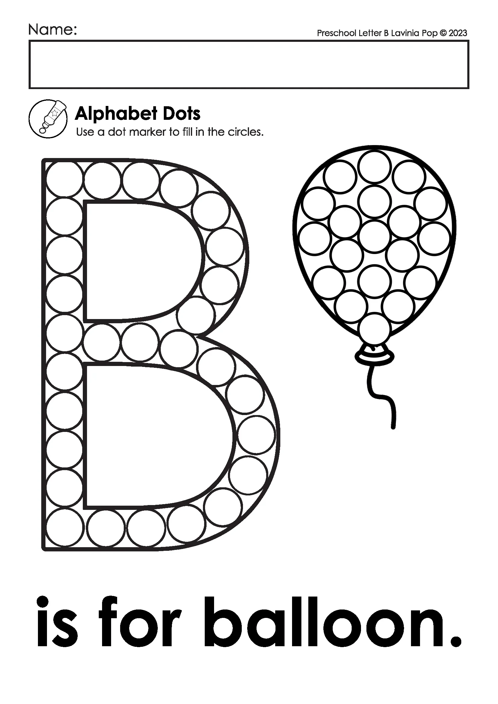 Alphabet Dot Marker Pages A Z