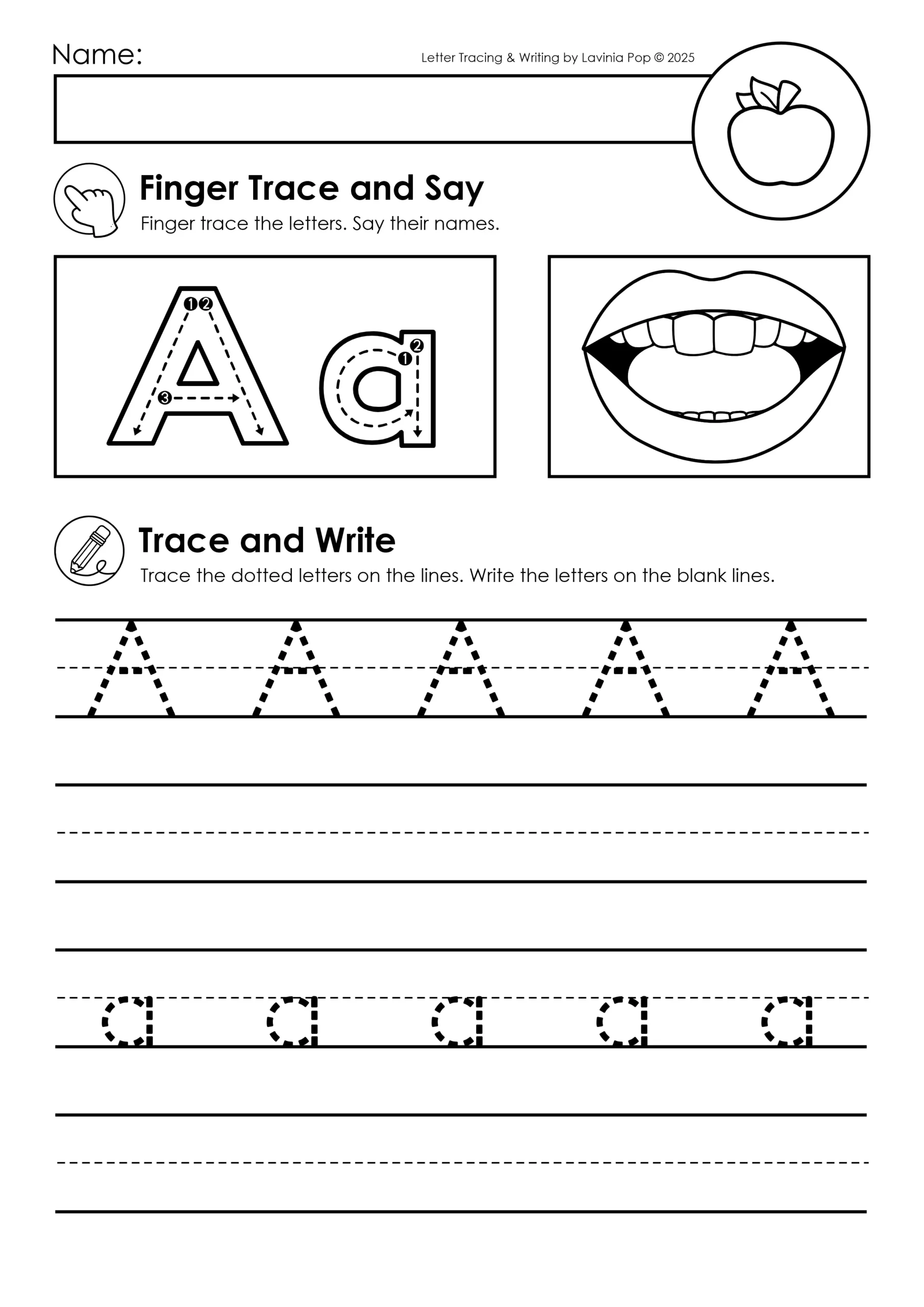 Alphabet Handwriting Worksheets For Kindergarten